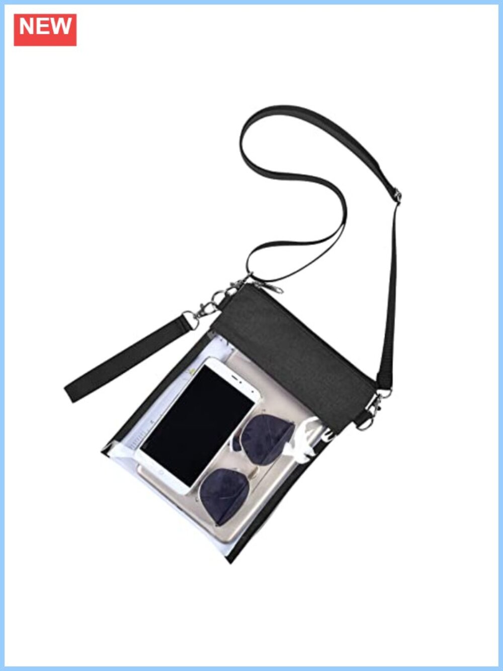 Clear Purse Stadium Approved Transparent Crossbody Bag Wristlet